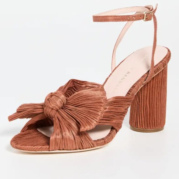 Loeffler Randall Camellia Pleated Bow Heel, Terracotta, Never Worn - Picture 1 of 6